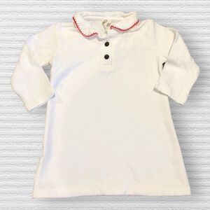 Pastel Children’s Clothing 5-6  Red Trim White Polo Blouse Shirt